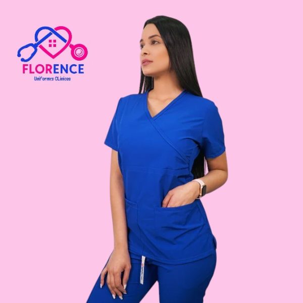 DELANTAL ANTIFLUIDO MUJER AZUL REY