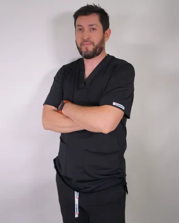 Delantal hombre elasticado - Negro.- 611
