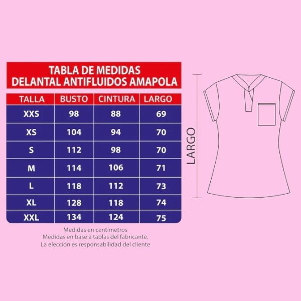 DELANTAL ANTIFLUIDO MODELO AMAPOLA AZUL REY - Imagen 2