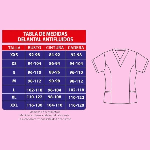 DELANTAL ANTIFLUIDO MUJER AZUL REY - Imagen 2