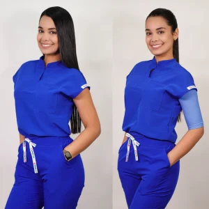 DELANTAL ANTIFLUIDO MODELO AMAPOLA AZUL REY