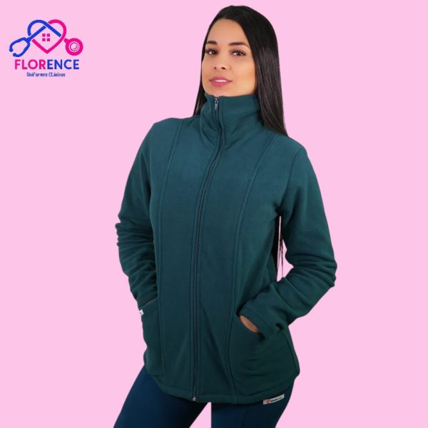 POLERÓN MUJER MICRO POLAR VERDE PETROLEO