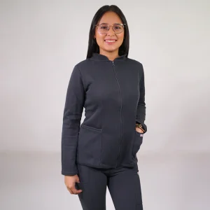 POLERON CLINICO TEXTURADO MUJER GRIS 599-10