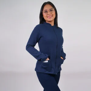 POLERON CLINICO TEXTURADO MUJER AZUL MARINO 599-1