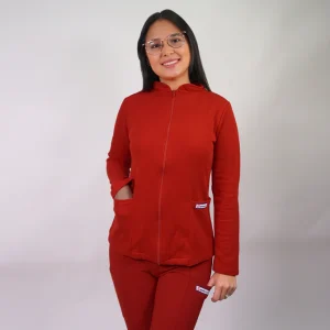 POLERON CLINICO TEXTURADO MUJER ROJO 599-5