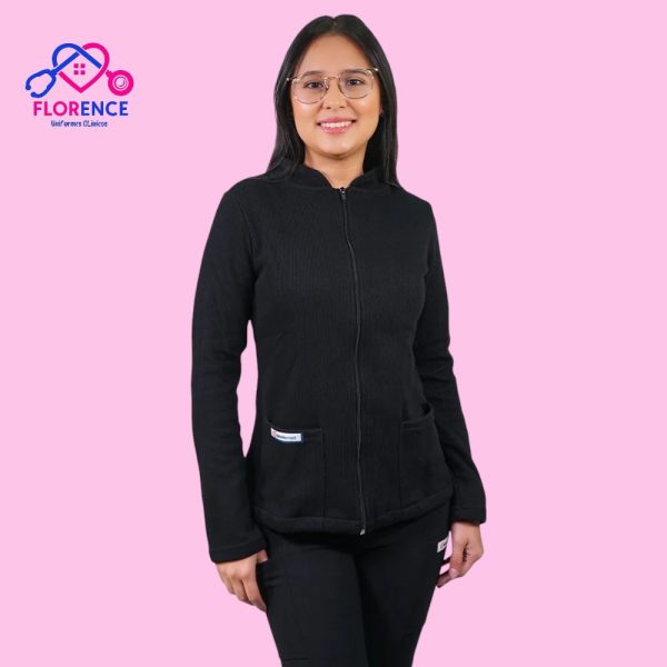 POLERON CLINICO TEXTURADO MUJER NEGRO