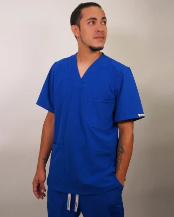 Delantal hombre tela Anti fluidos. Azul Rey- 632