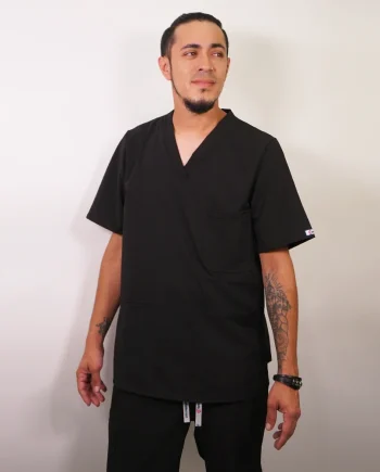 Delantal hombre tela Anti fluidos. Negro- 633