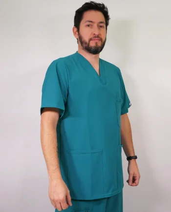 Delantal hombre tela Anti fluidos. Verde Turquesa- 638