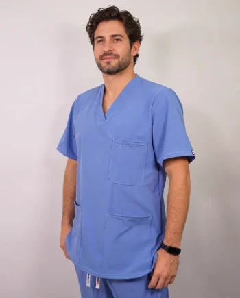 Delantal hombre tela Anti fluidos. Celeste- 640