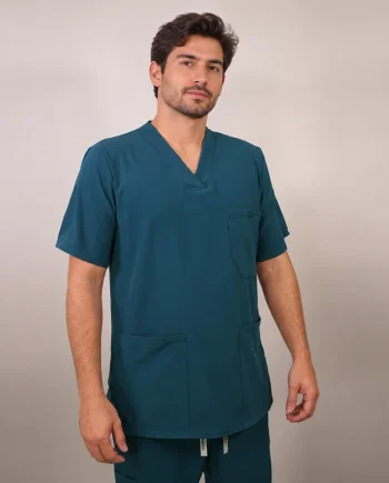 Delantal hombre tela Anti fluidos. Verde Petróleo- 642