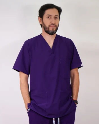 Delantal hombre tela anti fluidos. Morado Oscuro- 650-A