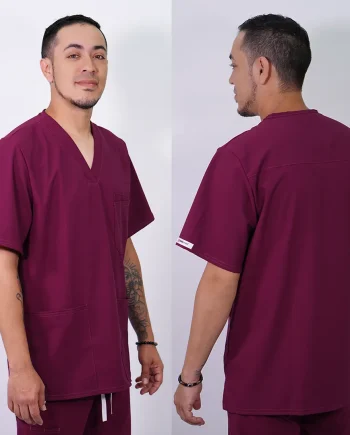 Delantal hombre tela anti fluidos. Burdeo- 658