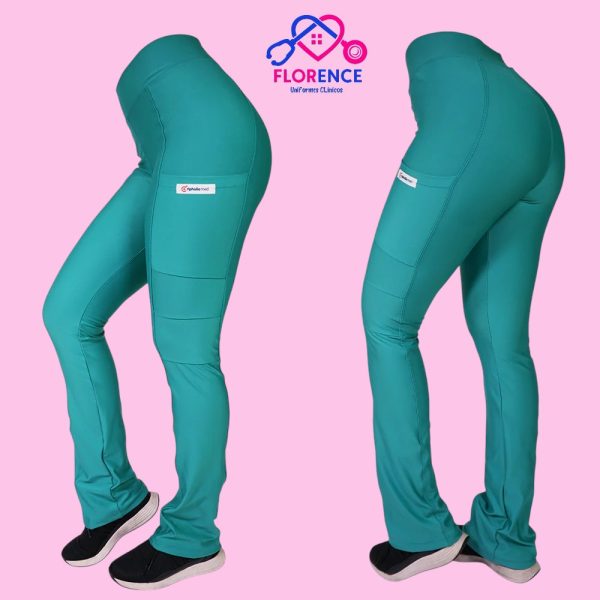 PANTALON CLINICO EXTRA ELASTICADO SPANDEX VERDE ESMERALDA