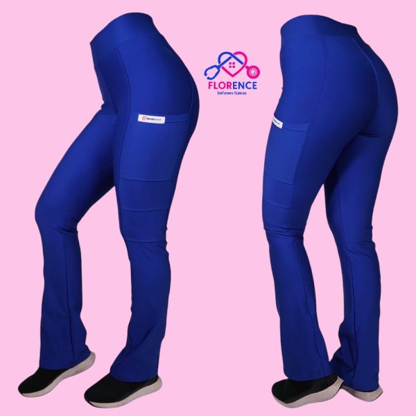 PANTALON CLINICO EXTRA ELASTICADO SPANDEX AZUL REY