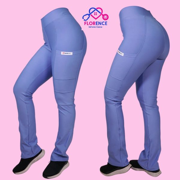 PANTALON CLINICO ESTRA ELASTICADO SPANDEX CELESTE