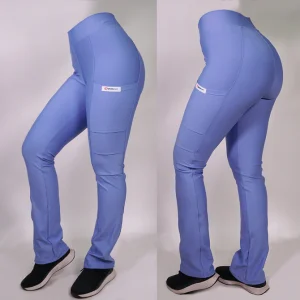 PANTALON CLINICO EXTRA ELASTICADO SPANDEX CELESTE