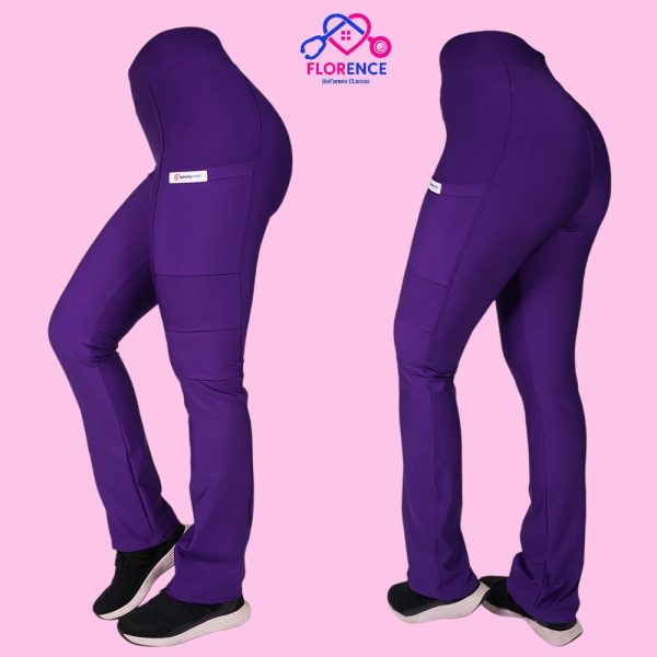 PANTALON CLINICO ESTRA ELASTICADO SPANDEX MORADO