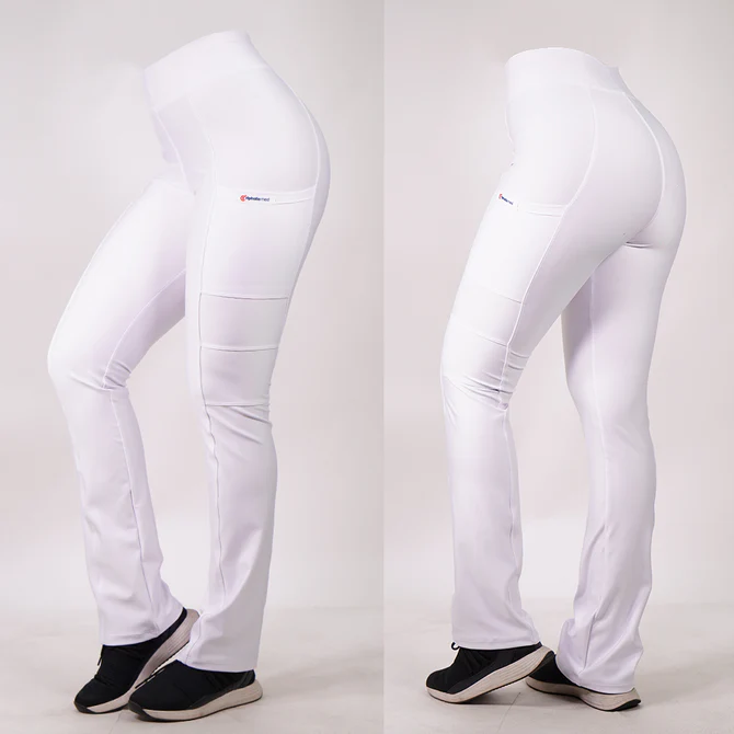 PANTALON CLINICO EXTRA ELASTICADO SPANDEX BLANCO