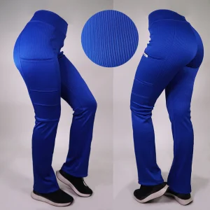 PANTALON RIB COLOR AZUL REY