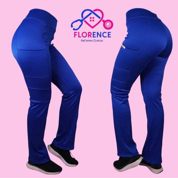 Pantalones Clínicos Elasticado Rib Azul Rey