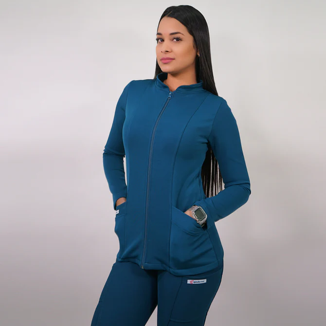 POLERÓN CLÍNICO SPANDEX VERDE PETROLEO