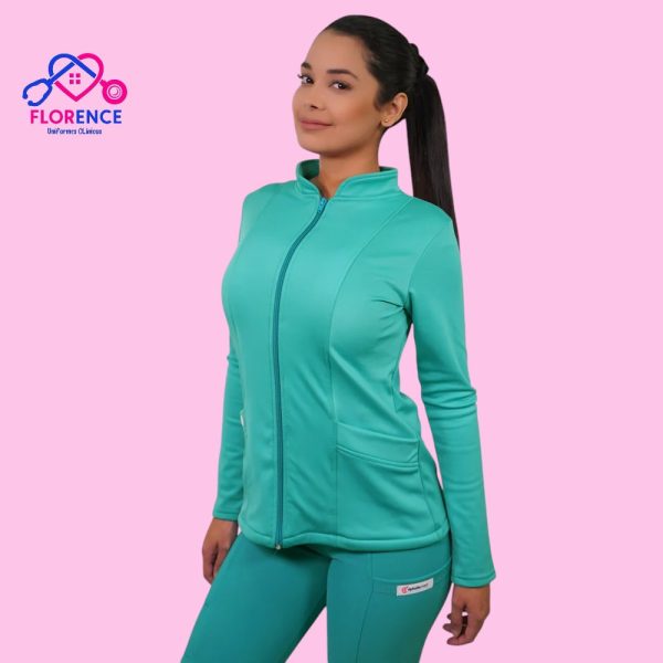 POLERÓN CLÍNICO SPANDEX VERDE TURQUESA
