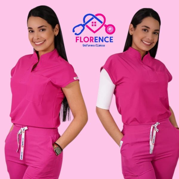 DELANTAL ANTIFLUIDO MODELO AMAPOLA FUSCIA