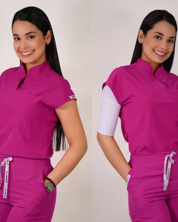 Delantal antifluido modelo amapola fuscia