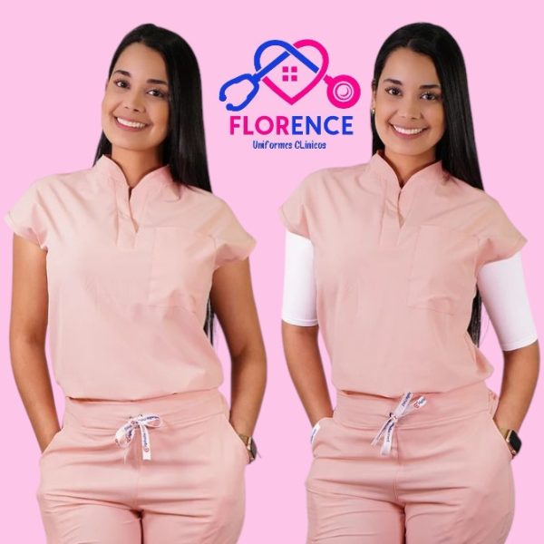 DELANTAL ANTIFLUIDO MODELO AMAPOLA ROSA PASTEL