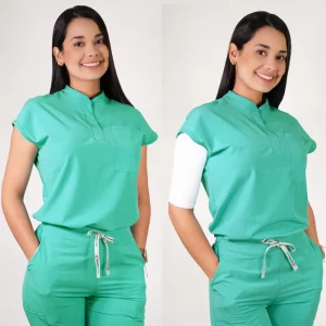 DELANTAL ANTIFLUIDO AMAPOLA VERDE PASTEL-17