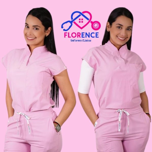 DELANTAL ANTIFLUIDO MODELO AMAPOLA ROSADO