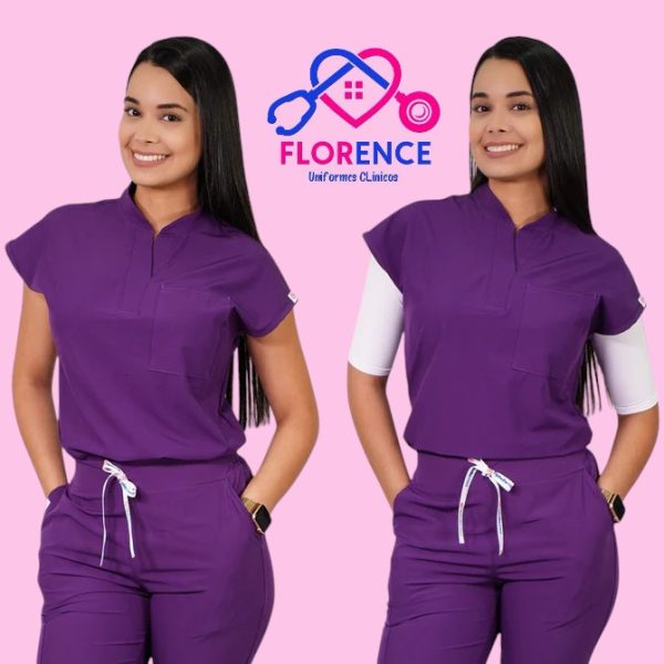 DELANTAL ANTIFLUIDO MODELO AMAPOLA MORADO