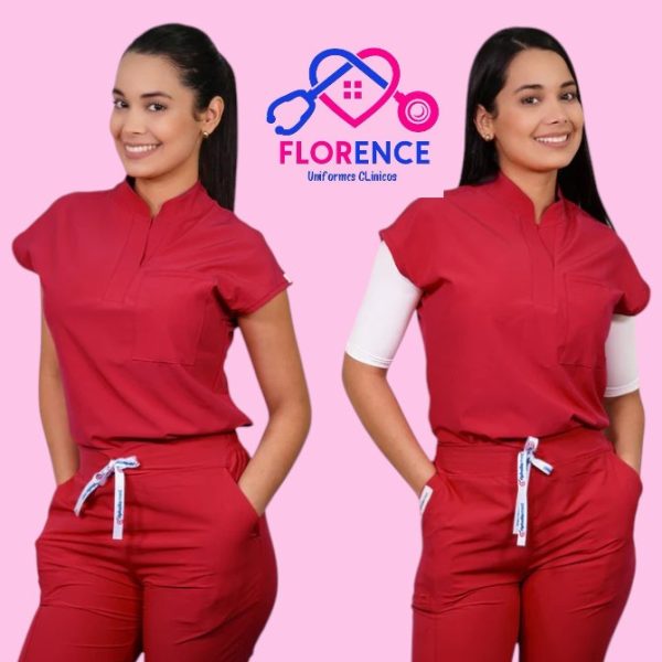 DELANTAL ANTIFLUIDO MODELO AMAPOLA ROJO