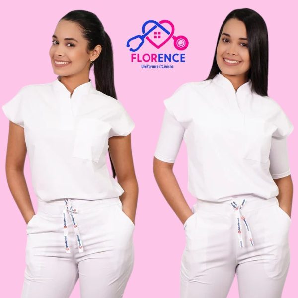 DELANTAL ANTIFLUIDO MODELO AMAPOLA BLANCO