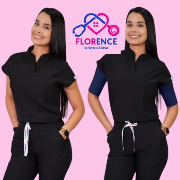 DELANTAL ANTIFLUIDO MODELO AMAPOLA NEGRO