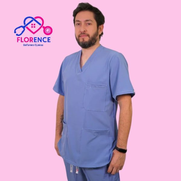 DELANTAL ELASTICADO HOMBRE CELESTE
