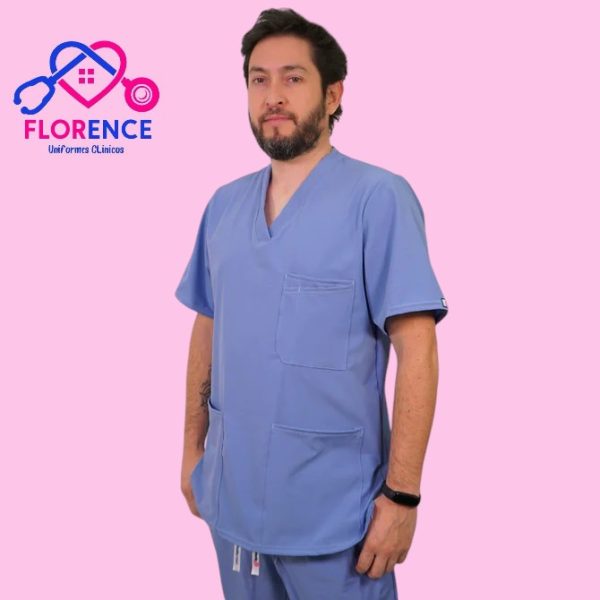 DELANTAL ANTIFLUIDO HOMBRE CELESTE