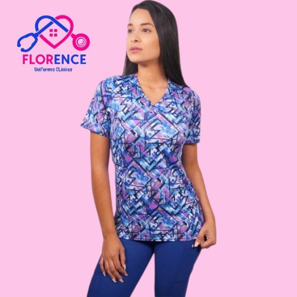 DELANTAL MUJER TELA ELASTICADO ESTAMPADO. 2219