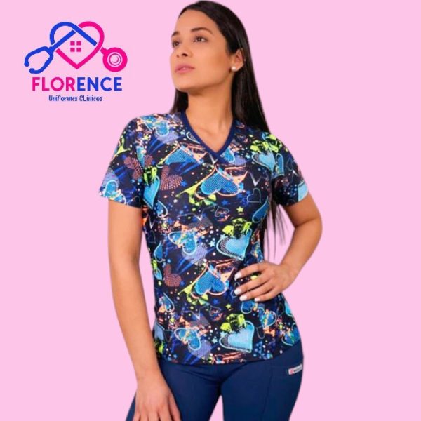 DELANTAL MUJER TELA ELASTICADO ESTAMPADO.2283