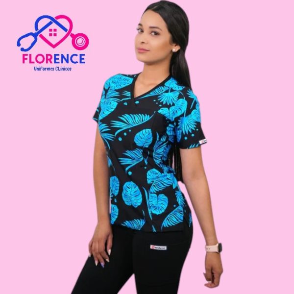 DELANTAL MUJER TELA ELASTICADO ESTAMPADO. 2318