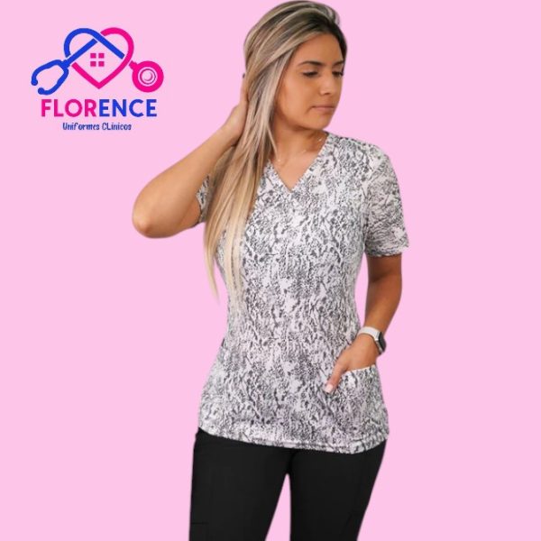 DELANTAL MUJER TELA ELASTICADO ESTAMPADO. 2342