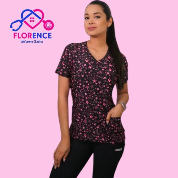 DELANTAL MUJER TELA ELASTICADO ESTAMPADO. 2392