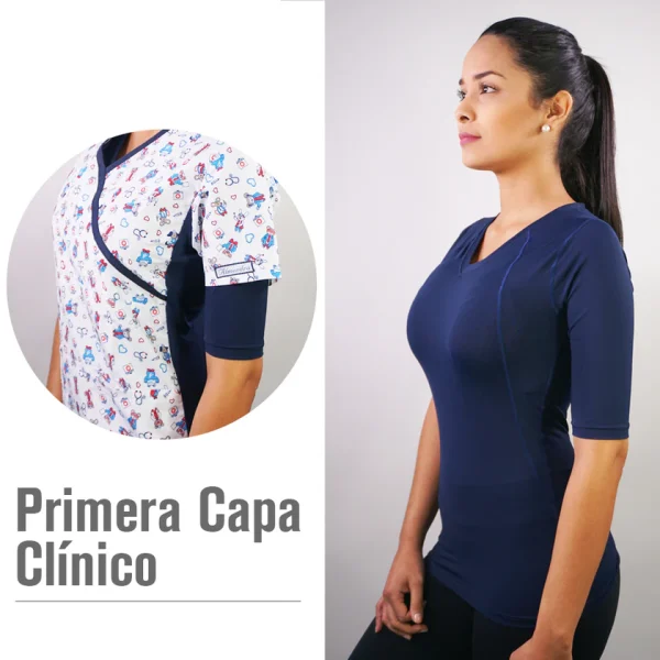 PRIMERA CAPA CLINICA MANGA 3/4 BLANCO 300-7 - Imagen 3