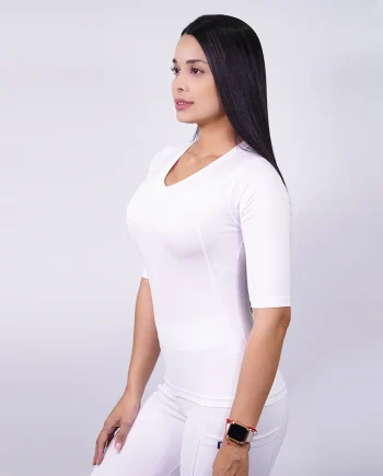Primera capa clinica manga 3/4 blanco 300-7