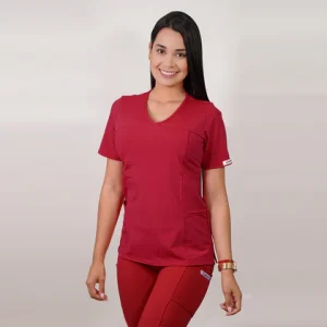 DELANTAL MUJER TELA ELASTICADO ROJO 764