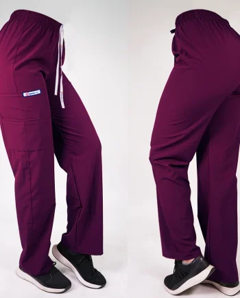 Pantalon antifluido recto hombre burdeo