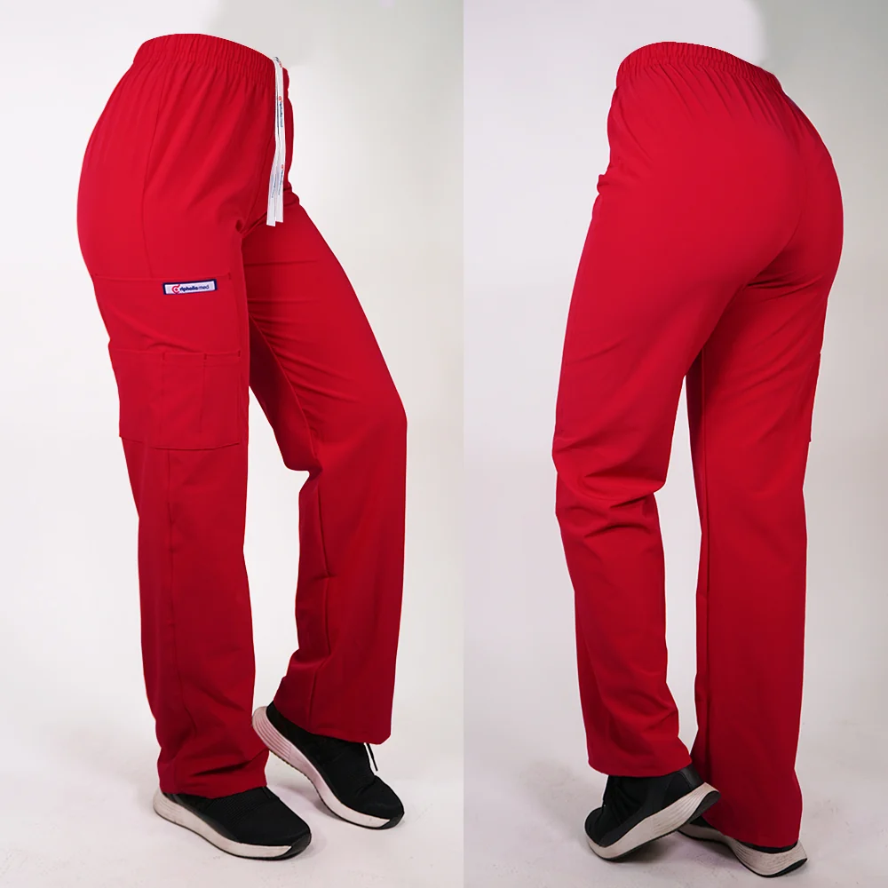 Conjunto antifluidos rojo-pantalon recto