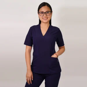 DELANTAL ANTIFLUIDO CLASICO AZUL MARINO-1