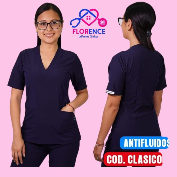 DELANTAL ANTIFLUIDO CLASICO AZUL MARINO